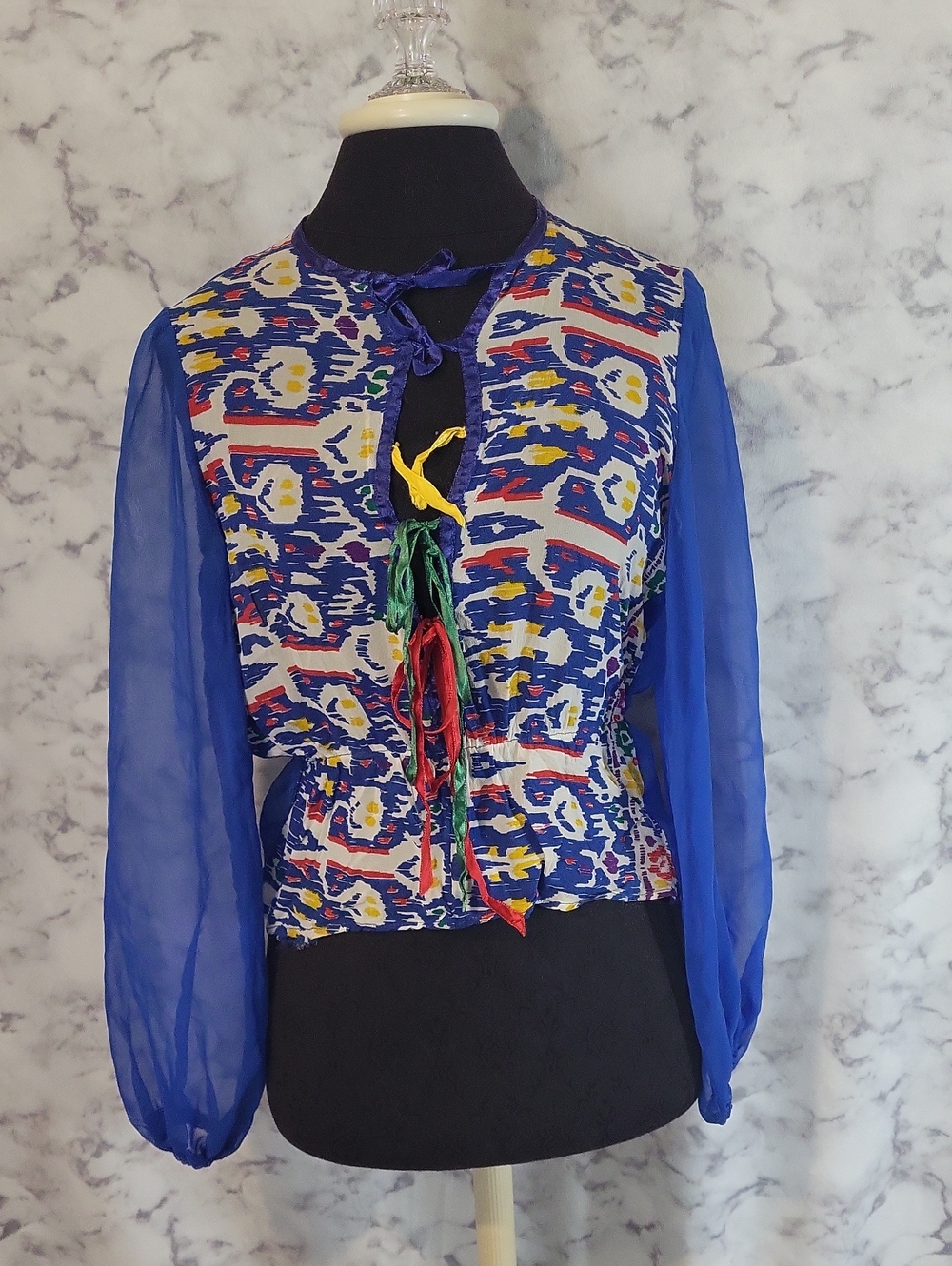 Vintage Tie-Front Women's Blouse